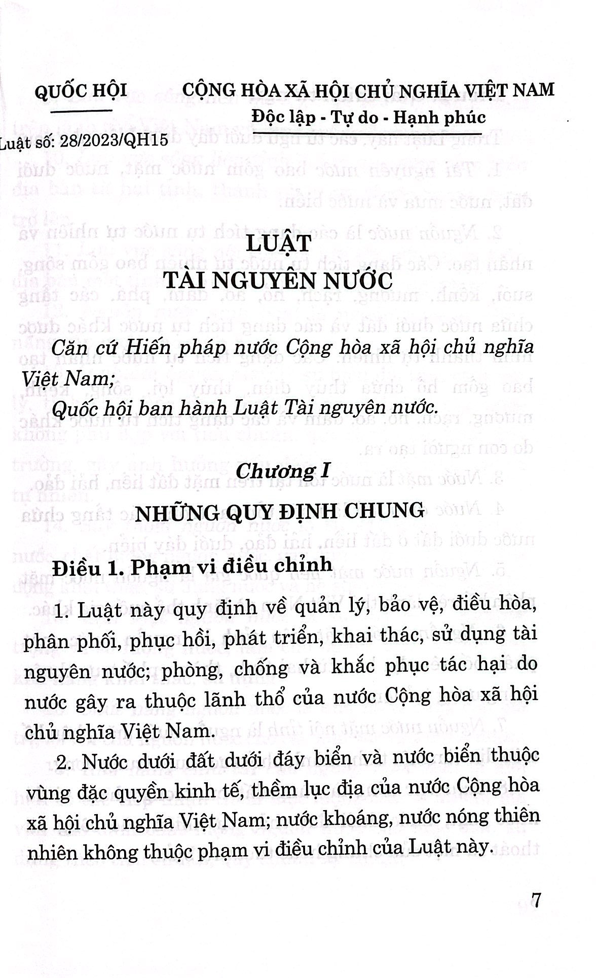 luật tài nguyên nước