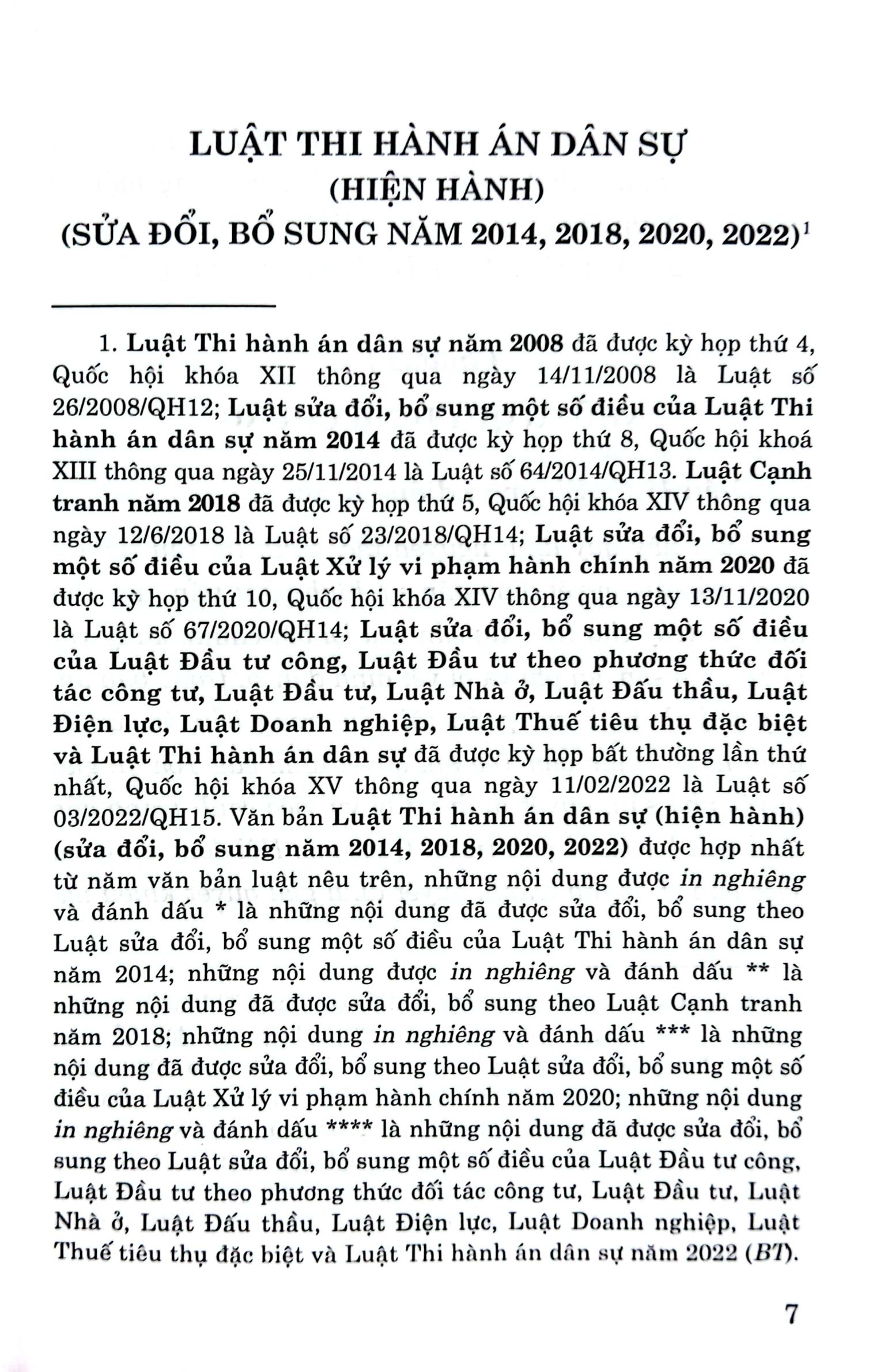 luật thi hành án dân sự (hiện hành) (sửa đổi, bổ sung năm 2014, 2018,2020, 2022)