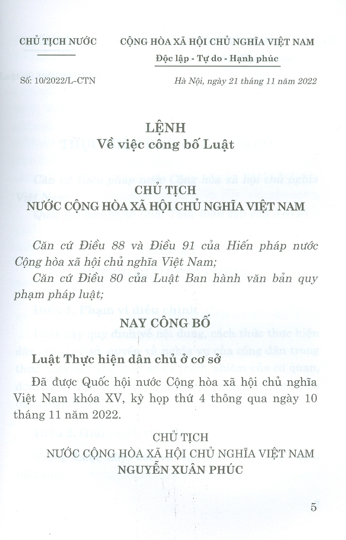 luật thực hiện dân chủ ở cơ sở