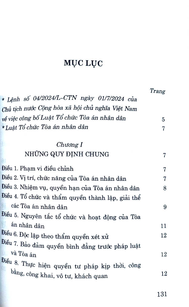luật tổ chức tòa án nhân dân năm 2024