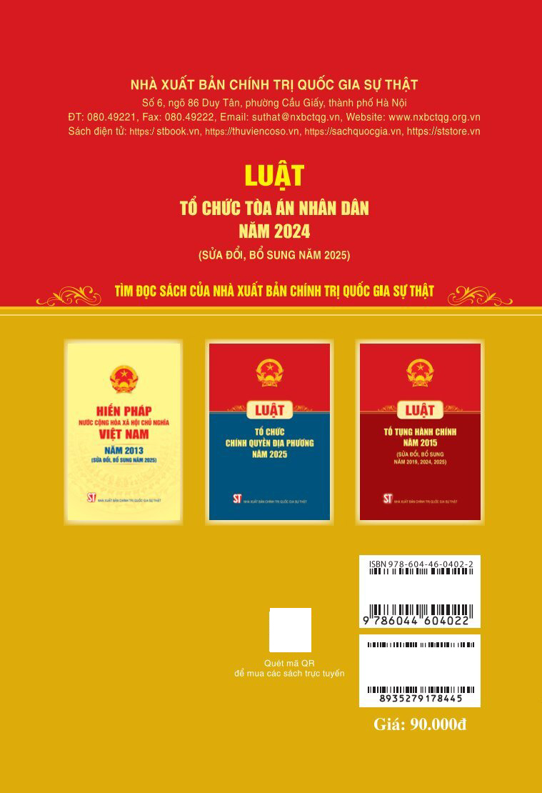 Luật Tổ Chức Tòa Án Nhân Dân Năm 2024 (Sửa Đổi, Bổ Sung Năm 2025)