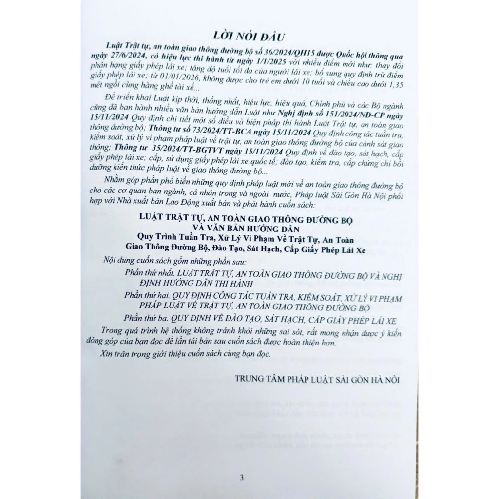 luật trật tự , an toàn giao thông đường bộ và văn bản hướng dẫn