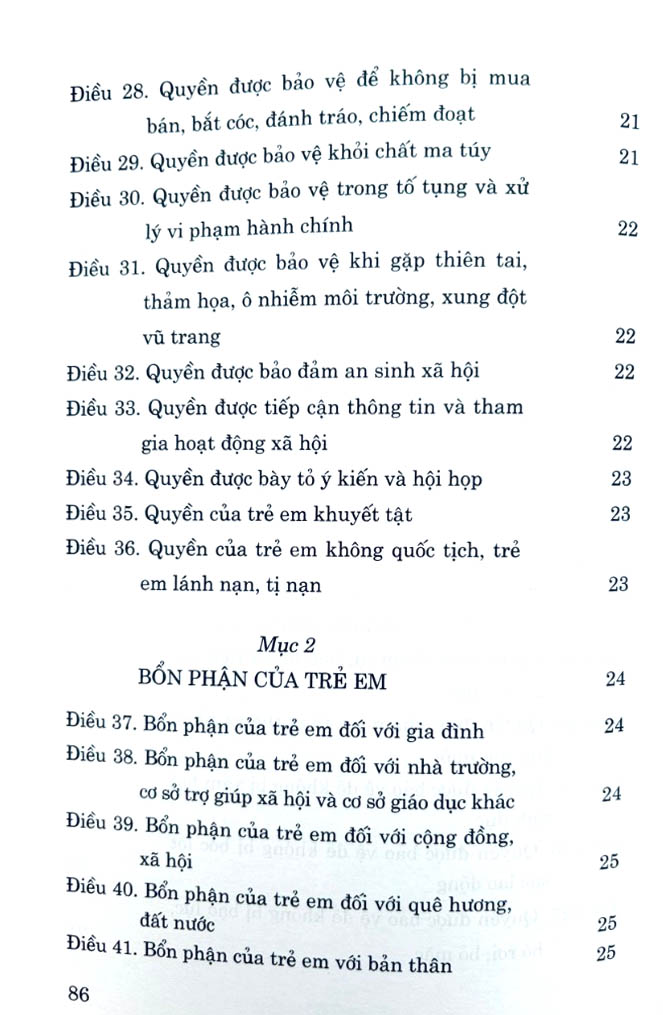 luật trẻ em (hiện hành) (sửa đổi, bổ sung 2018)