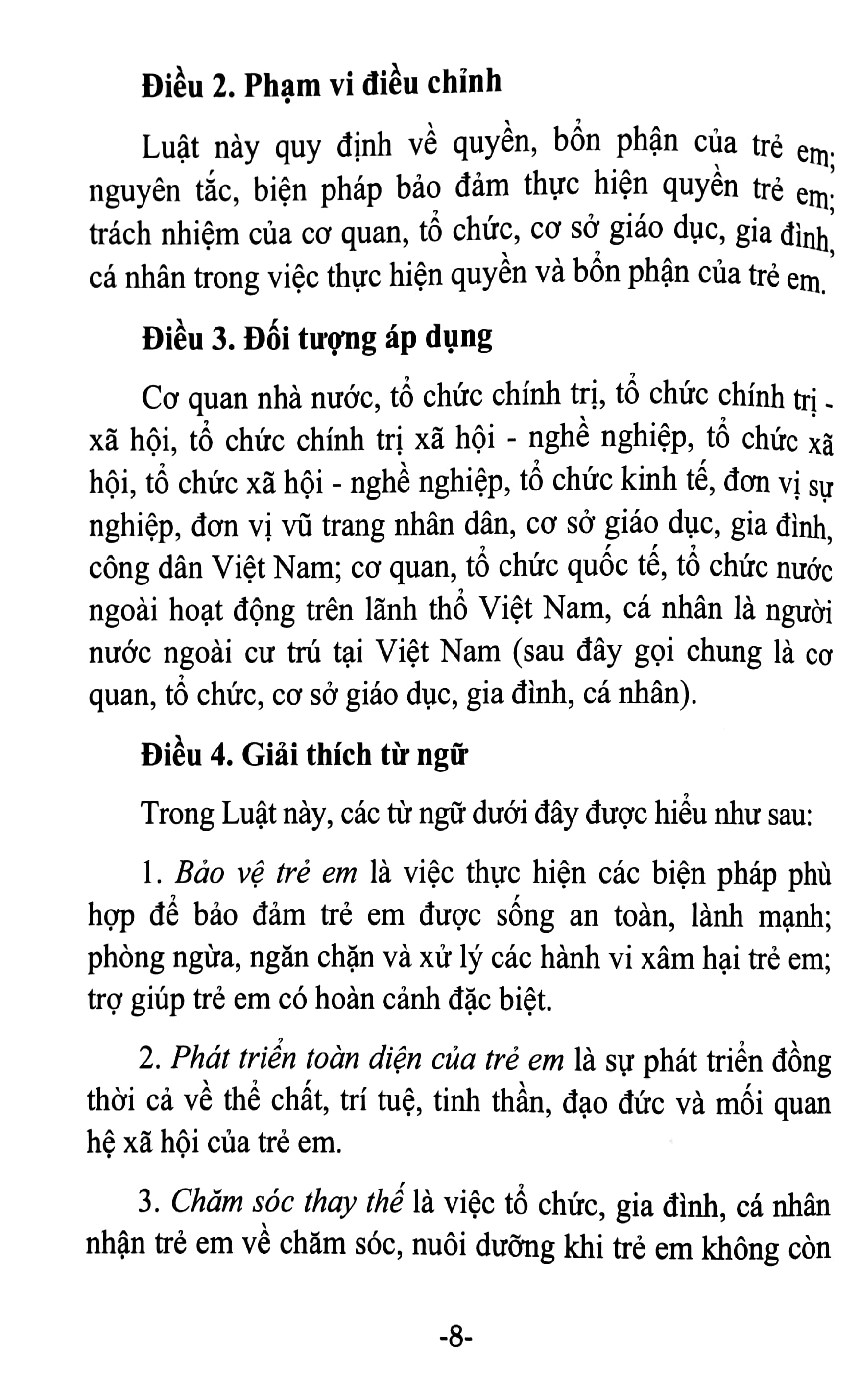 luật trẻ em và nghị định hướng dẫn thi hành