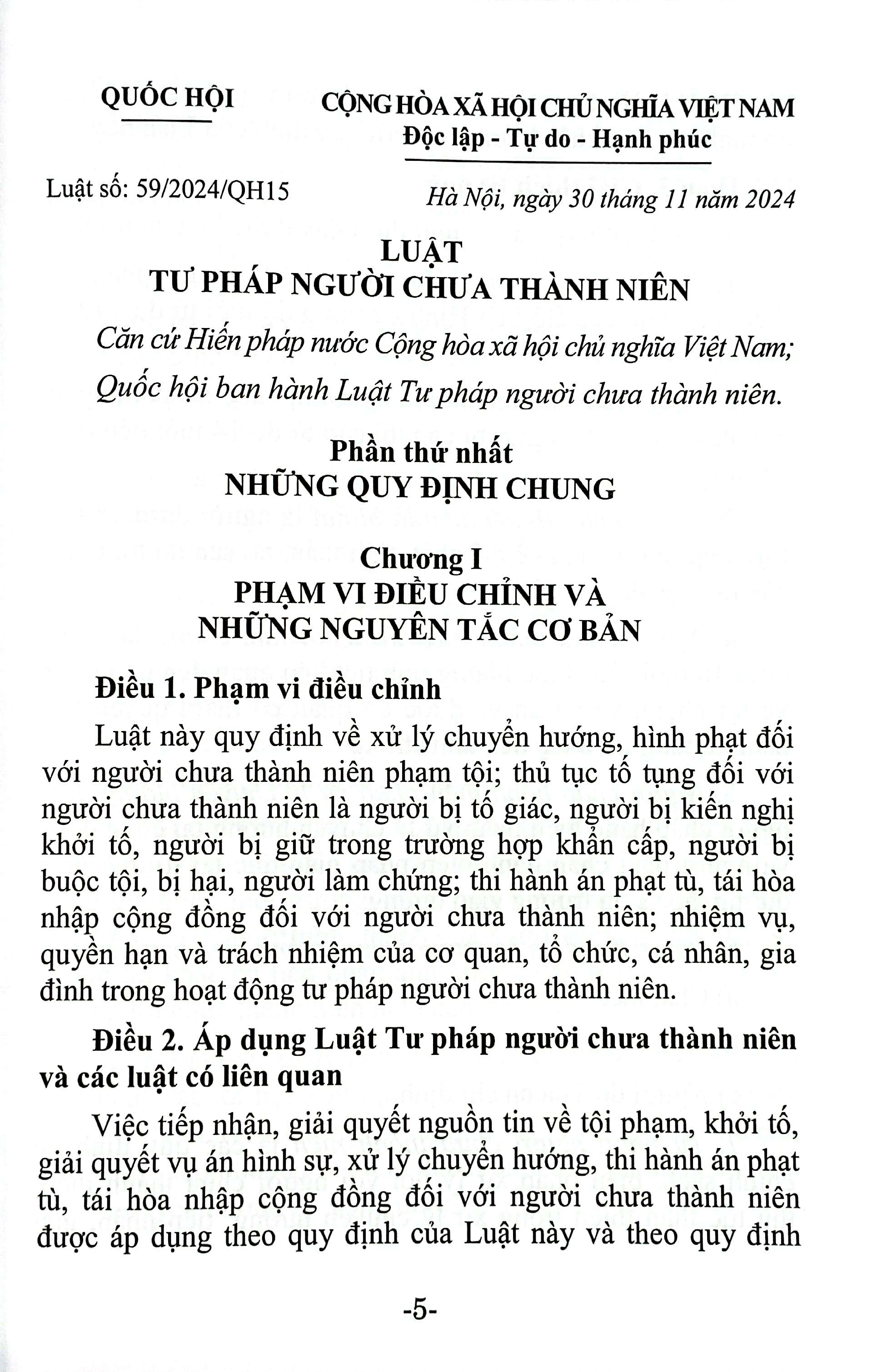 Luat Tu Phap Nguoi Chua Thanh Nien (Hien Hanh)