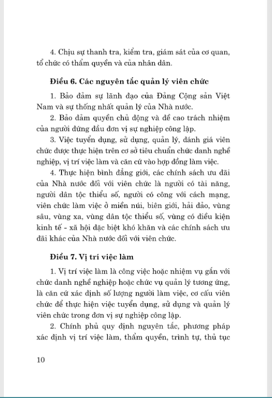 luật viên chức năm 2010 (sửa đổi, bổ sung năm 2019)