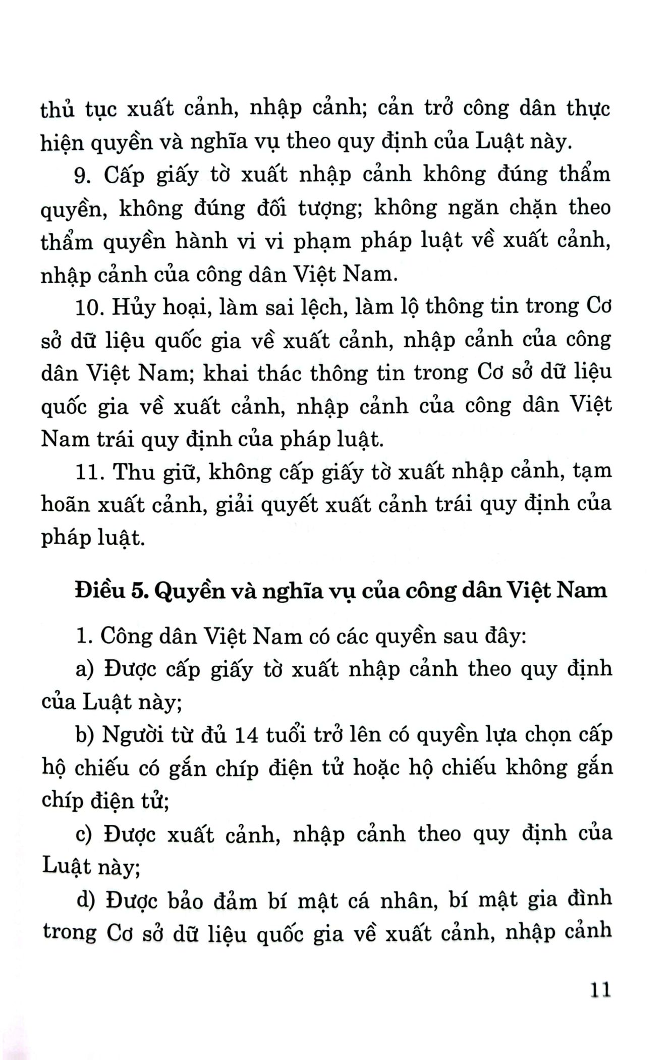 luật xuất cảnh, nhập cảnh của công dân việt nam (hiện hành) (sửa đổi, bổ sung năm 2023)