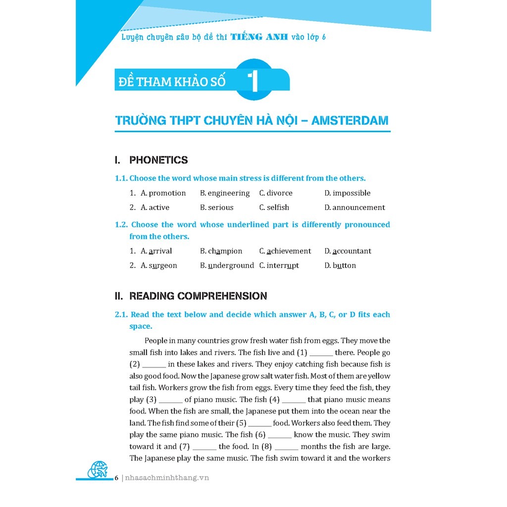luyện chuyên sâu bộ đề thi tiếng anh vào lớp 6