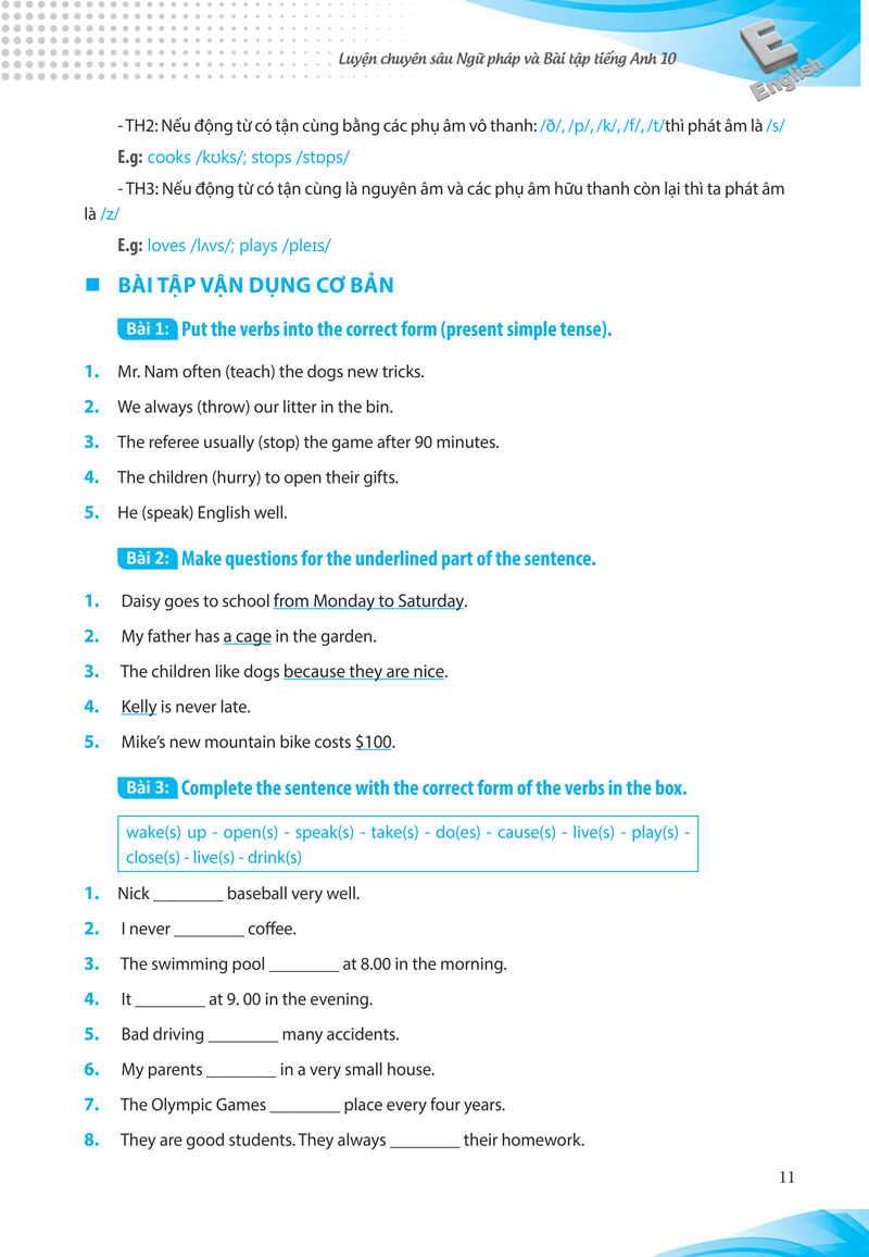 luyện chuyên sâu ngữ pháp và bài tập tiếng anh lớp 10