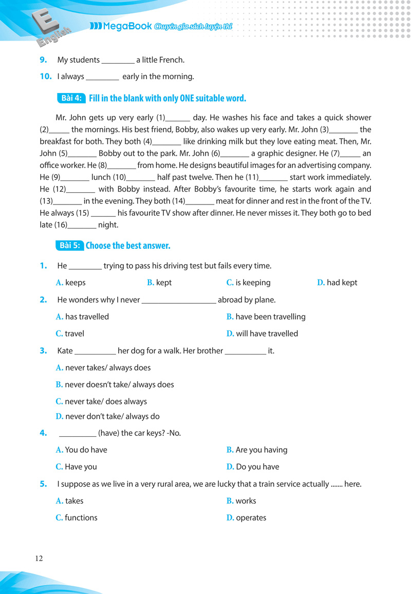 luyện chuyên sâu ngữ pháp và bài tập tiếng anh lớp 10