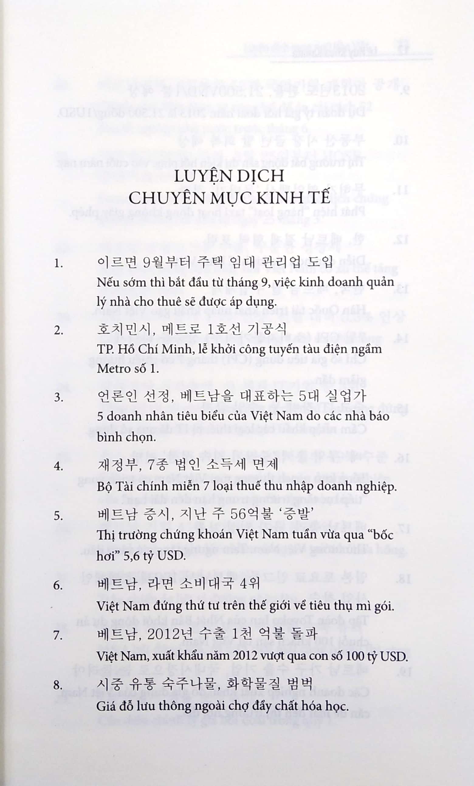 luyện dịch song ngữ hàn - việt qua 3.000 tiêu đề báo chí
