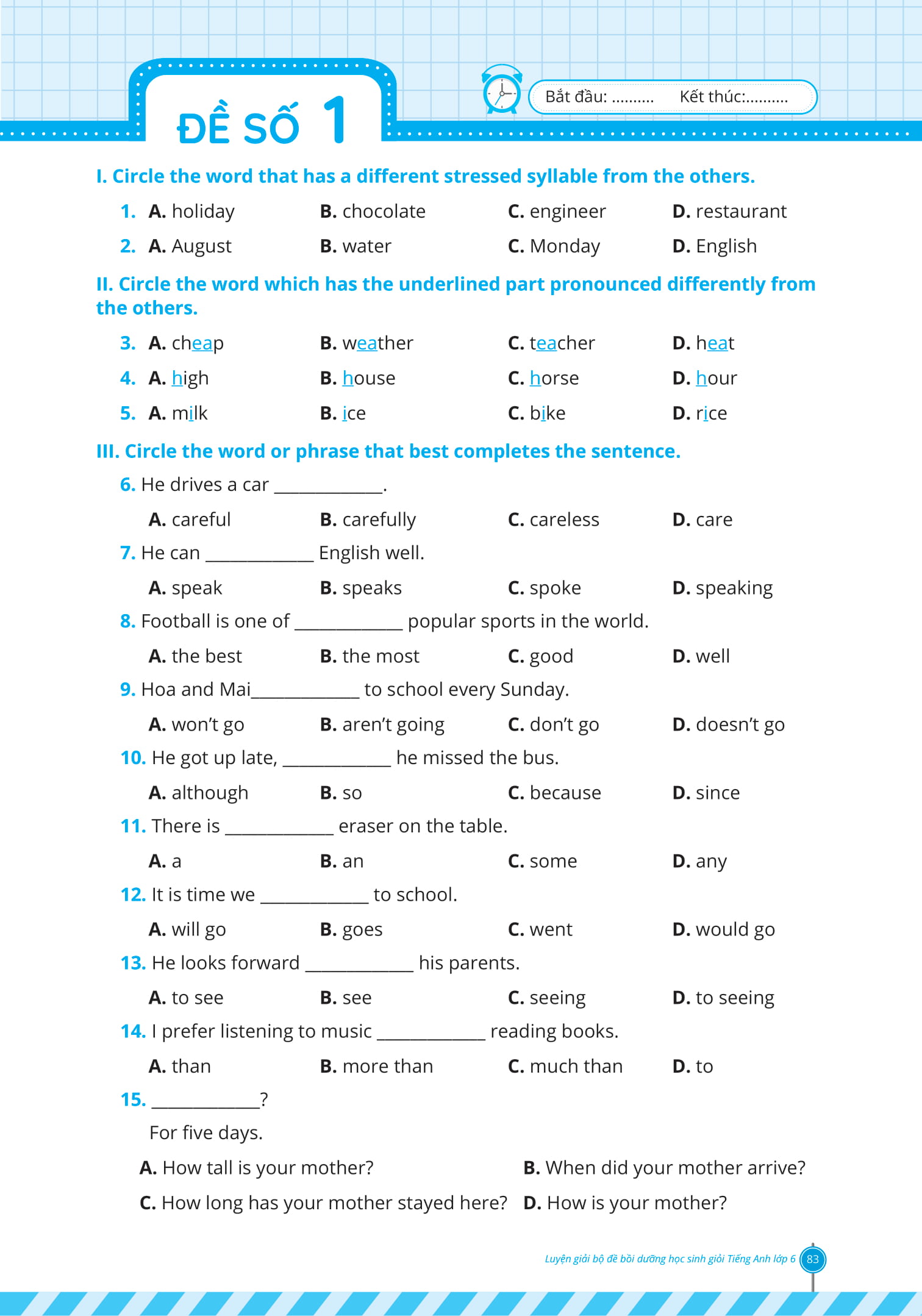 luyện giải bộ đề bồi dưỡng học sinh giỏi tiếng anh lớp 6