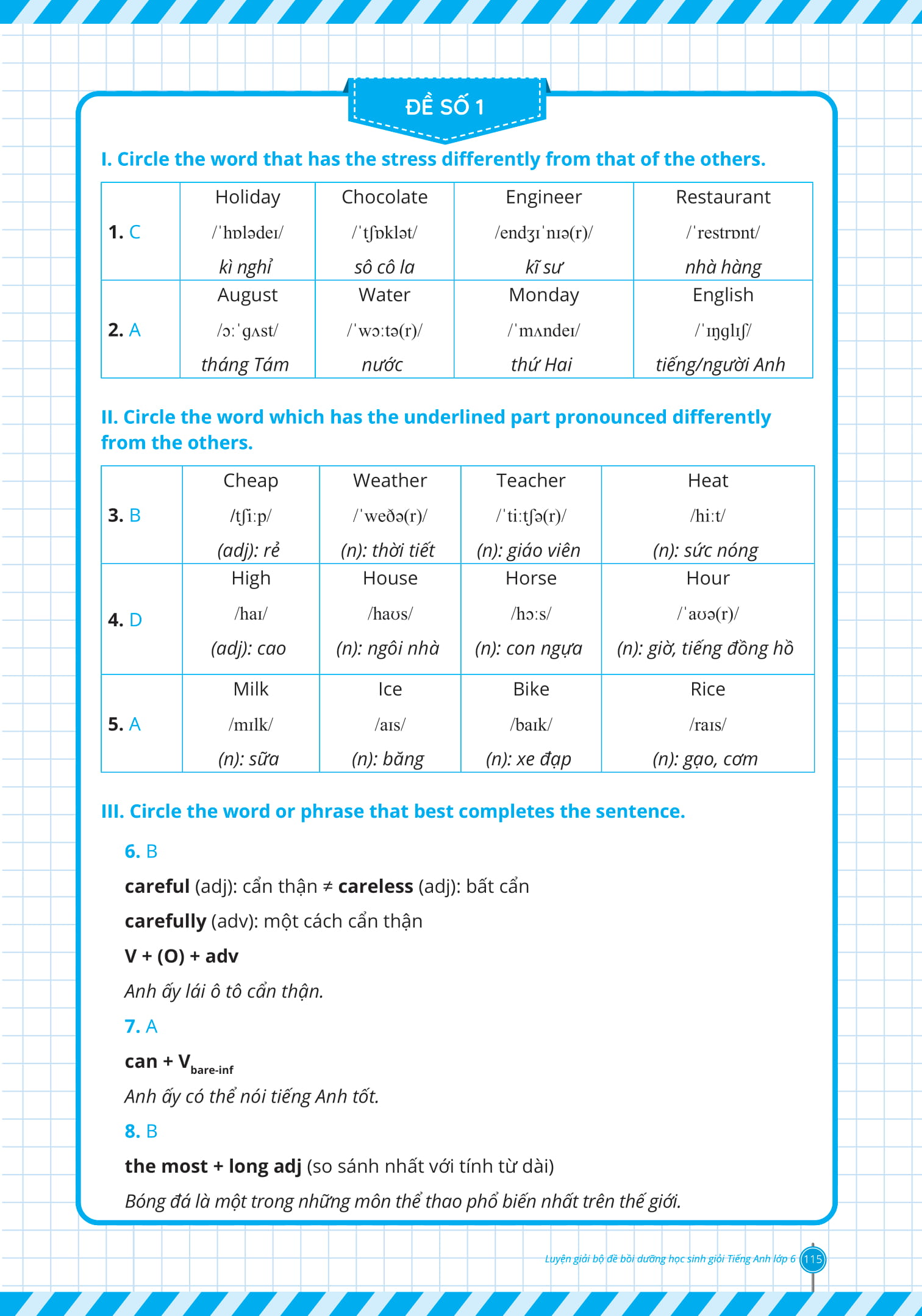 luyện giải bộ đề bồi dưỡng học sinh giỏi tiếng anh lớp 6