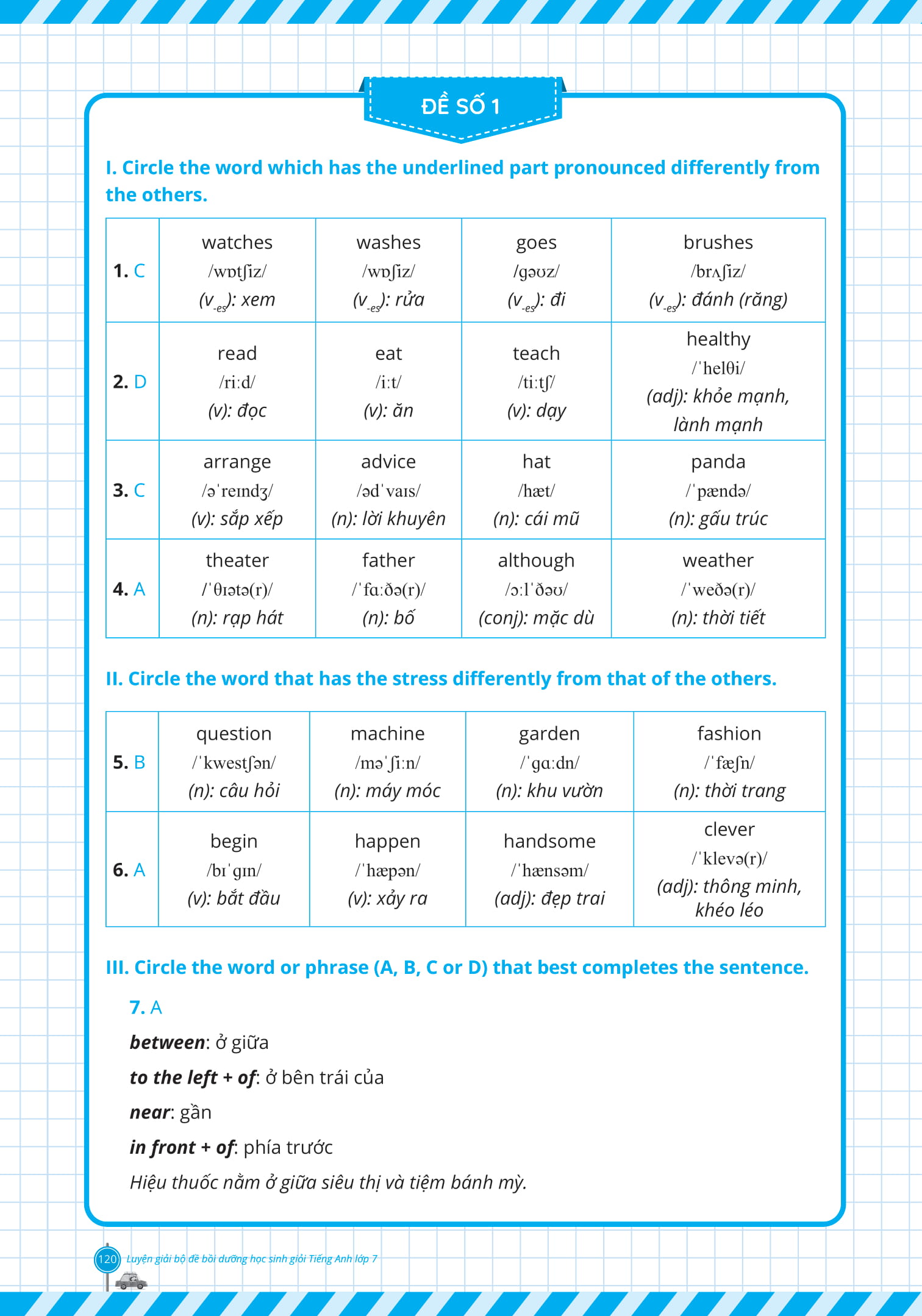luyện giải bộ đề bồi dưỡng học sinh giỏi tiếng anh lớp 7