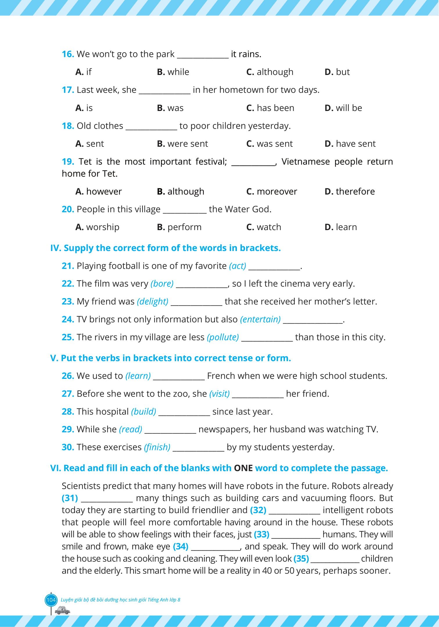 luyện giải bộ đề bồi dưỡng học sinh giỏi tiếng anh lớp 8