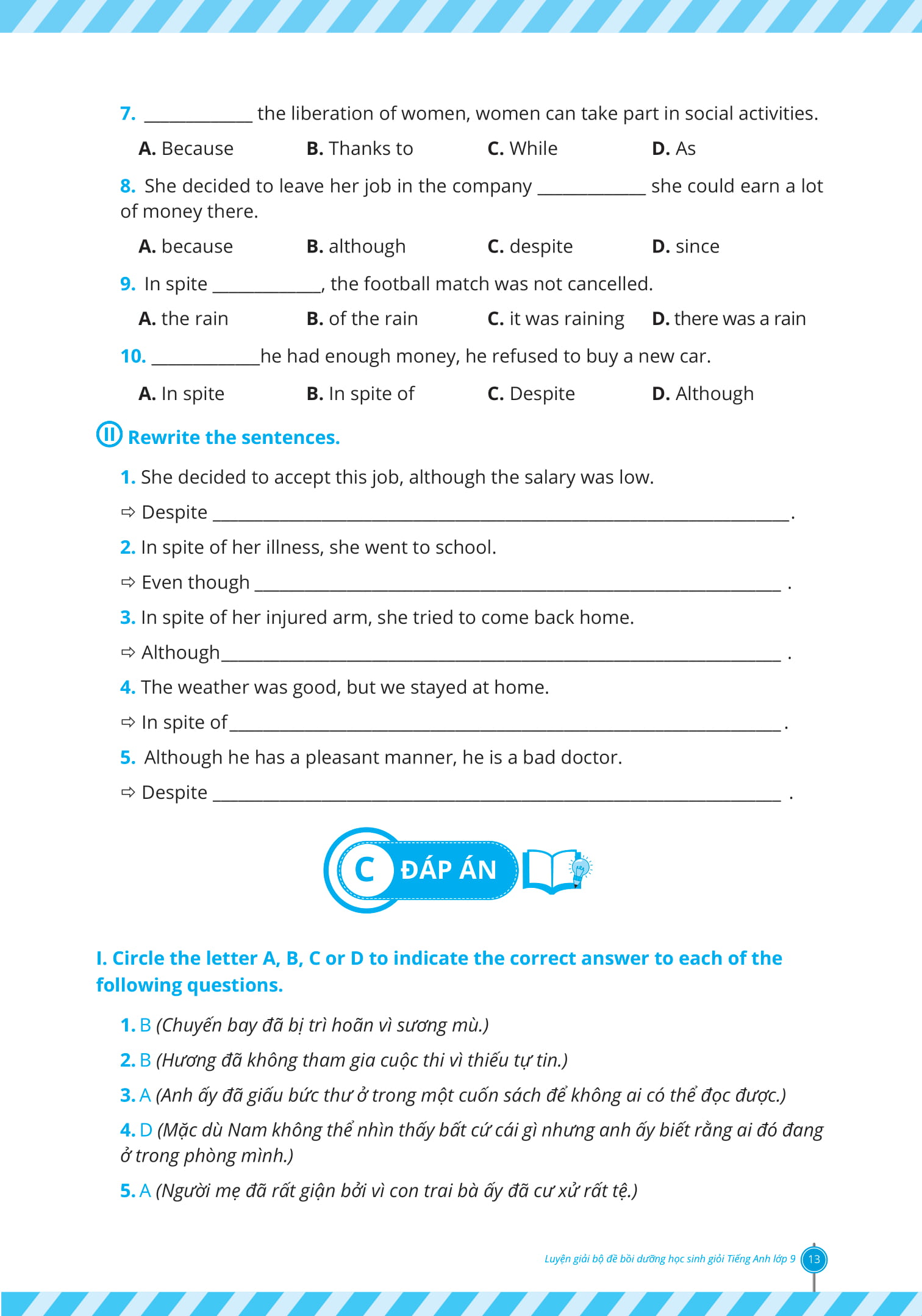 luyện giải bộ đề bồi dưỡng học sinh giỏi tiếng anh lớp 9