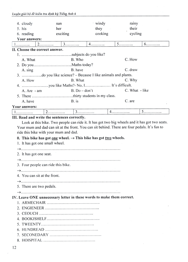 luyện giải bộ đề kiểm tra định kì tiếng anh 4