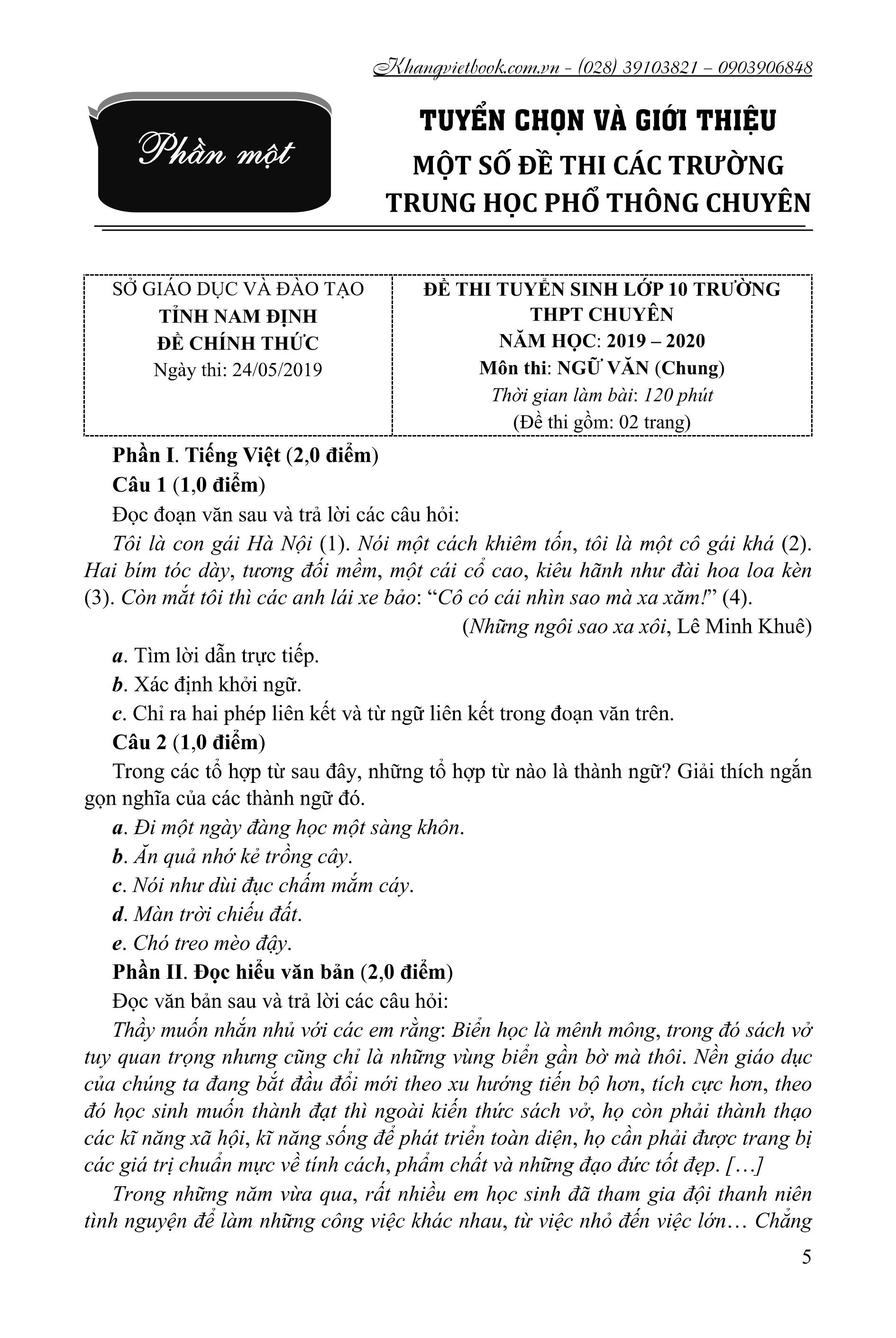 luyện kĩ năng giải đề học sinh giỏi lớp 9 và ôn thi vào lớp 10 chuyên - môn ngữ văn