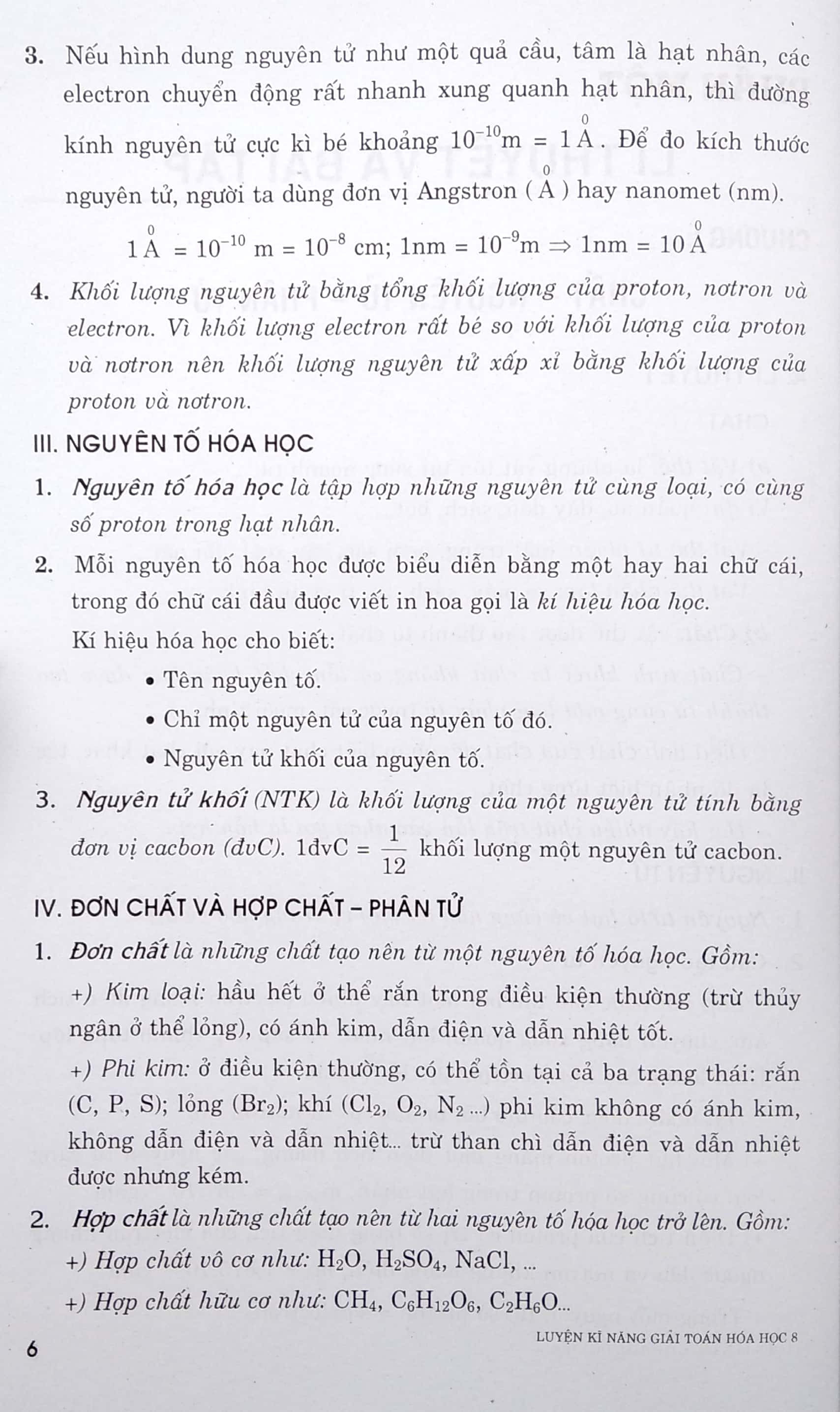 luyện kỹ năng giải toán hóa học 8