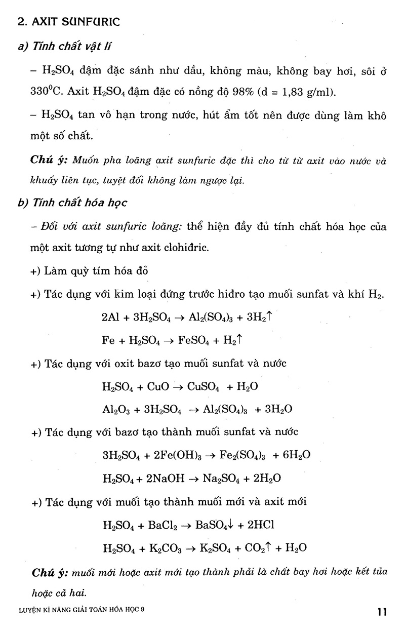 luyện kỹ năng giải toán hóa học 9