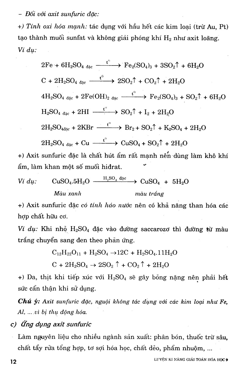 luyện kỹ năng giải toán hóa học 9