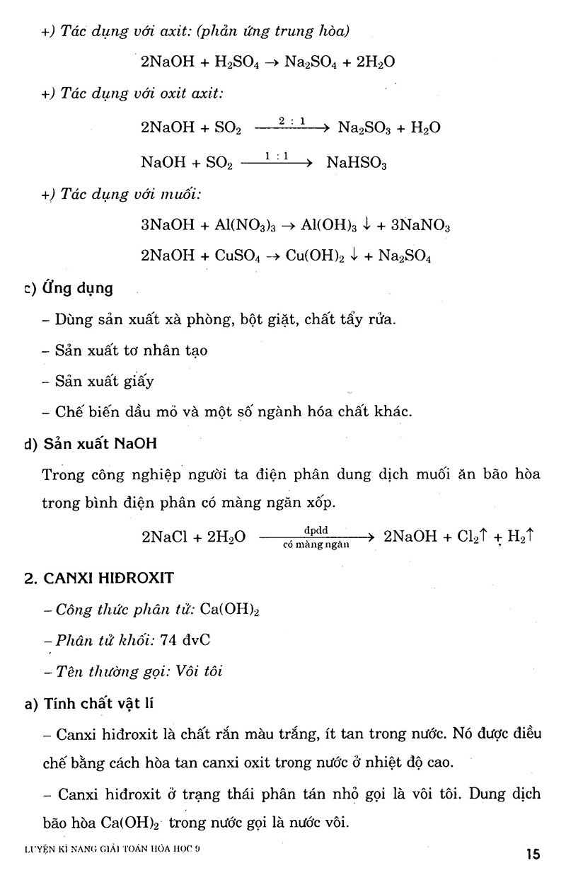 luyện kỹ năng giải toán hóa học 9