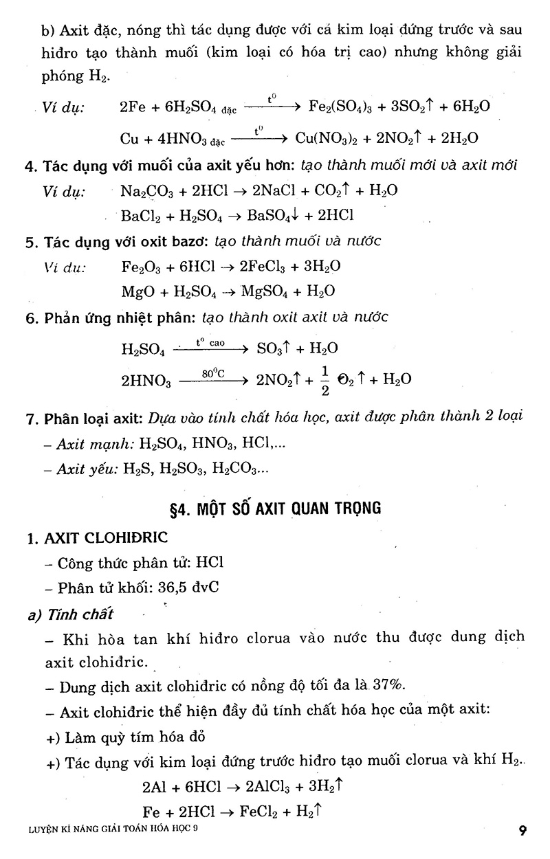 luyện kỹ năng giải toán hóa học 9