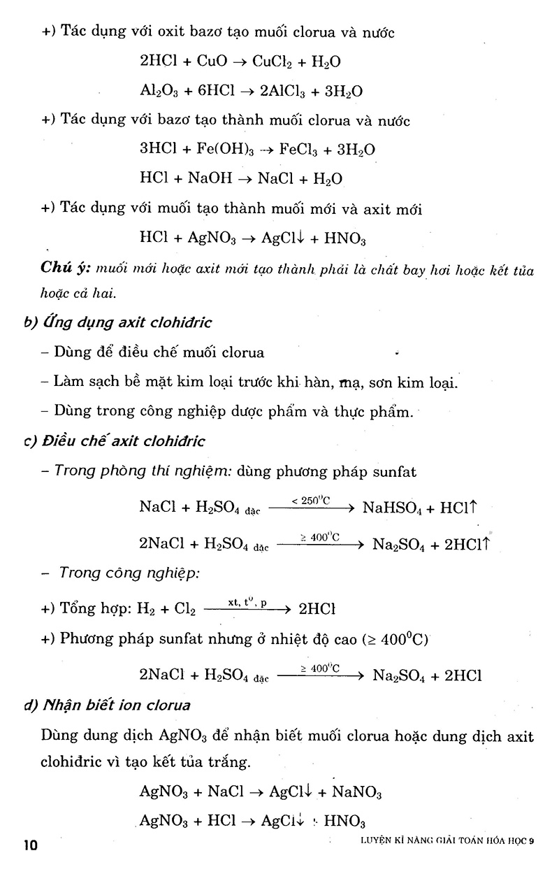 luyện kỹ năng giải toán hóa học 9