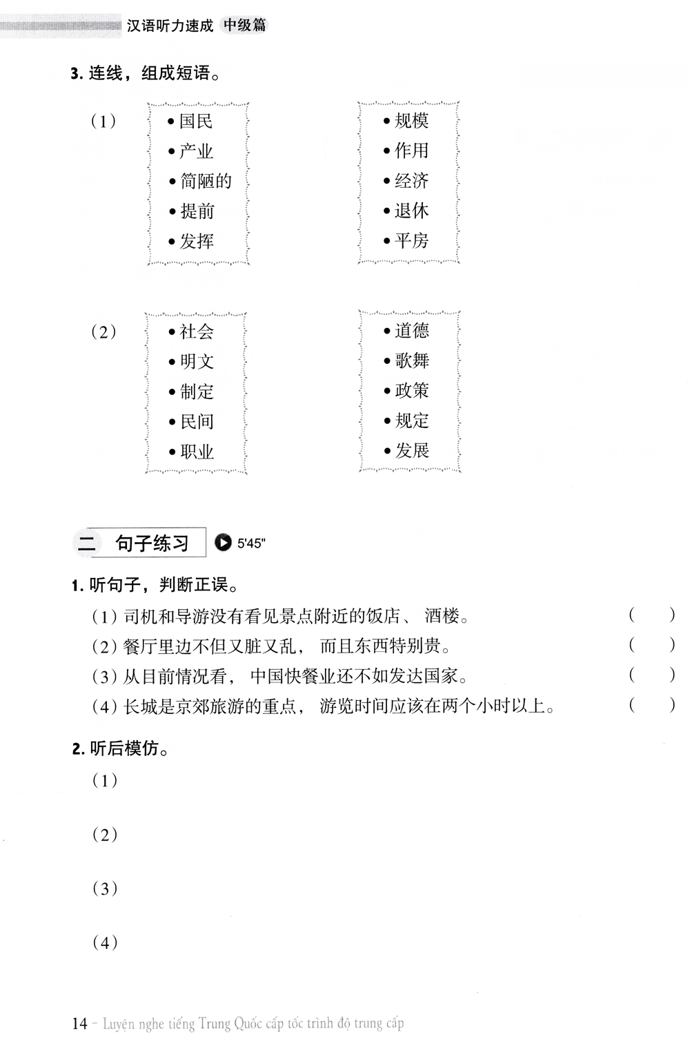 luyện nghe tiếng trung quốc cấp tốc (trình độ trung cấp) - kèm cd