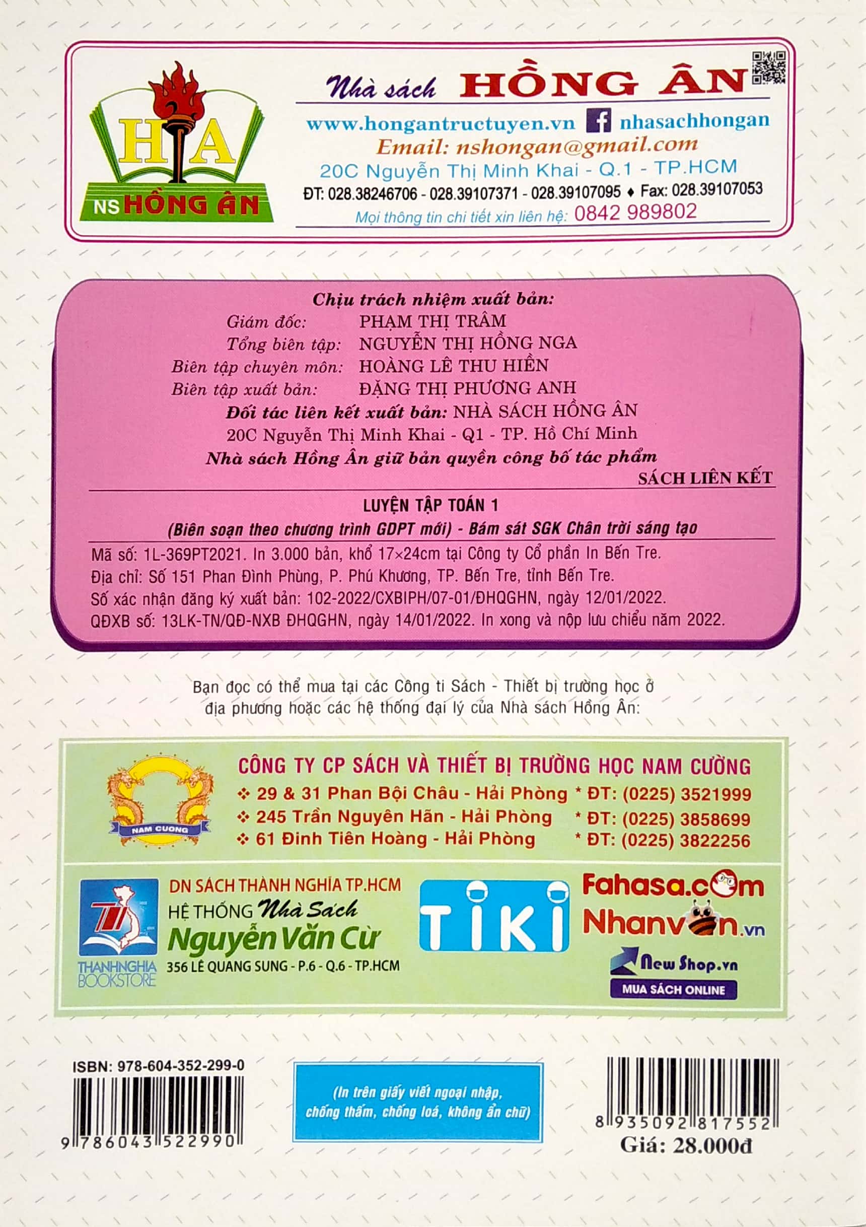 luyện tập toán 1 - trình bày trên giấy ô li (chân trời sáng tạo)