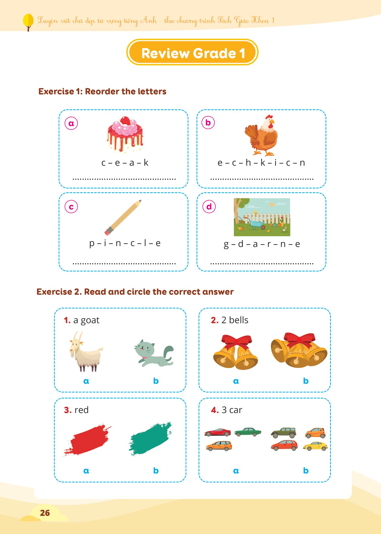 luyện viết chữ đẹp từ vựng tiếng anh - theo chương trình sách giáo khoa 1