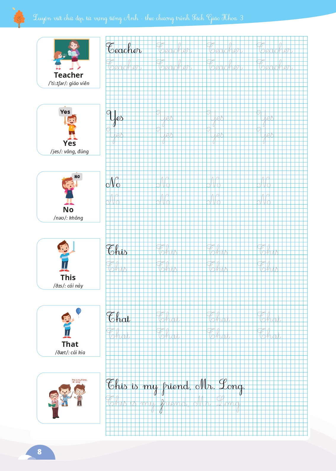 luyện viết chữ đẹp từ vựng tiếng anh - theo chương trình sách giáo khoa 3