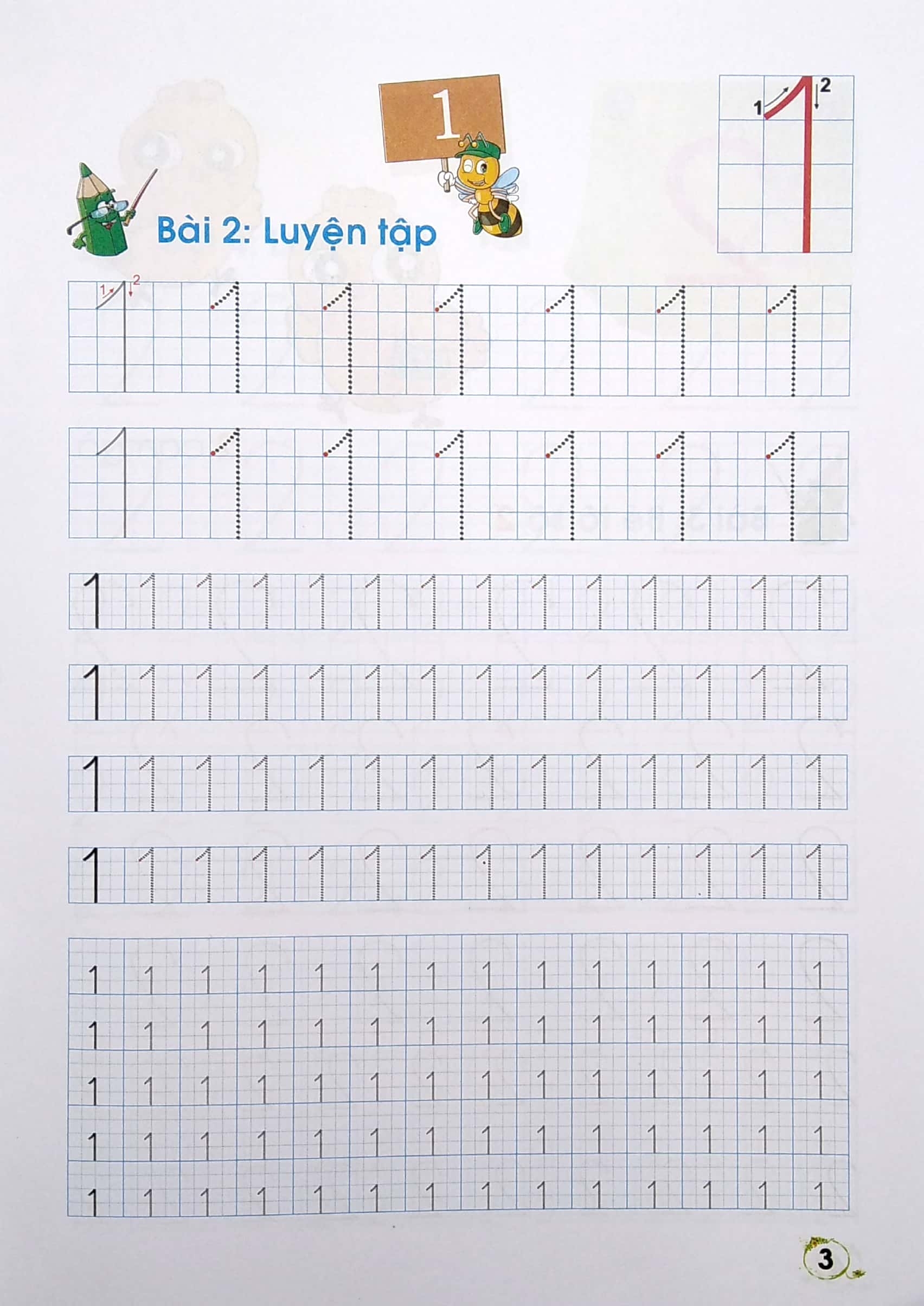 luyện viết theo mẫu chữ mới: bé tập tô số - lớp 1