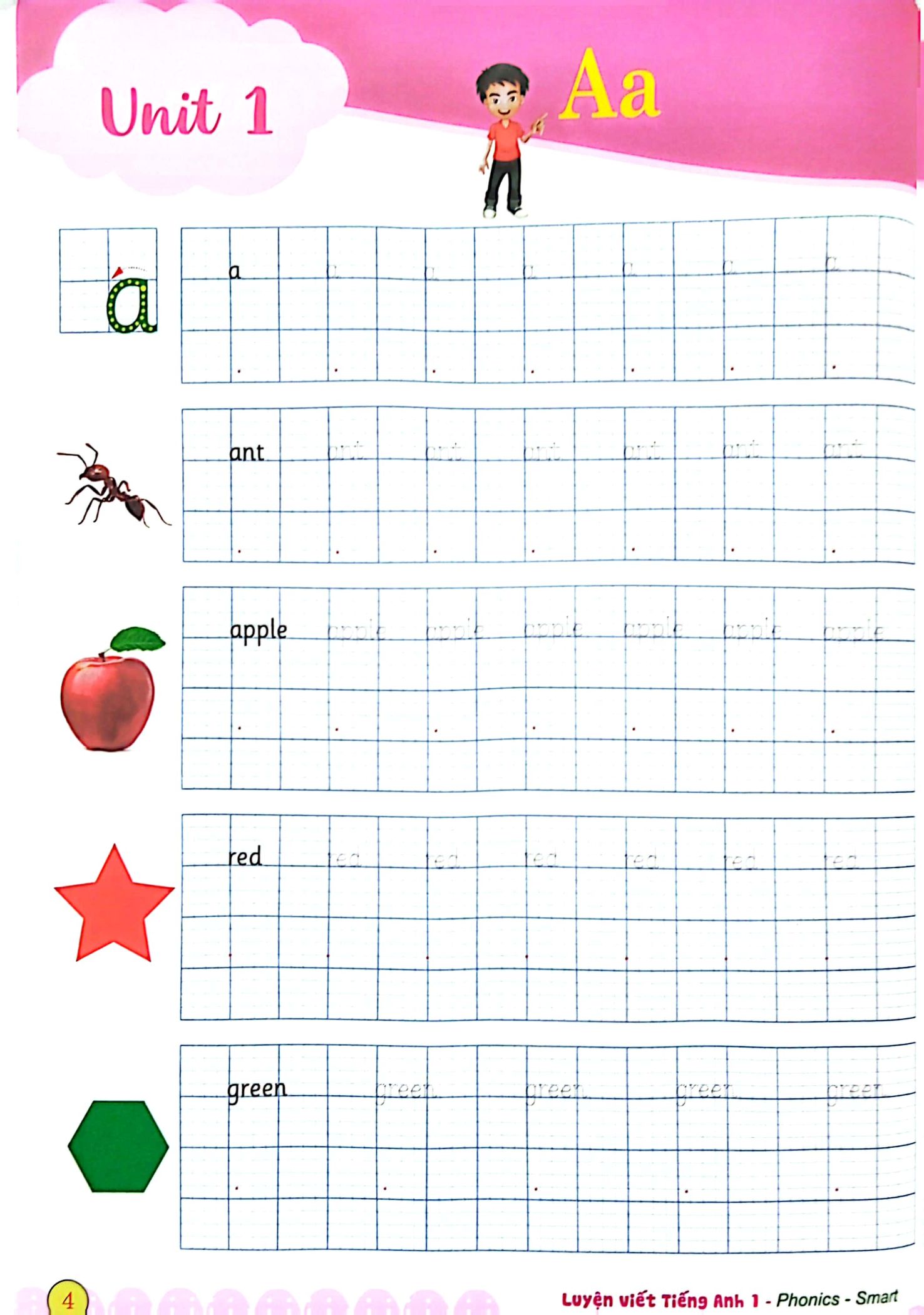 luyện viết tiếng anh phonics - smart 1 - notebook