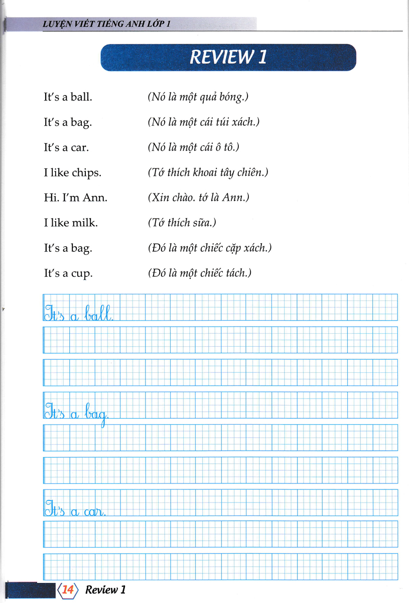 luyện viết tiếng anh từ và câu lớp 1 (biên soạn theo chương trình sách giáo khoa mới)