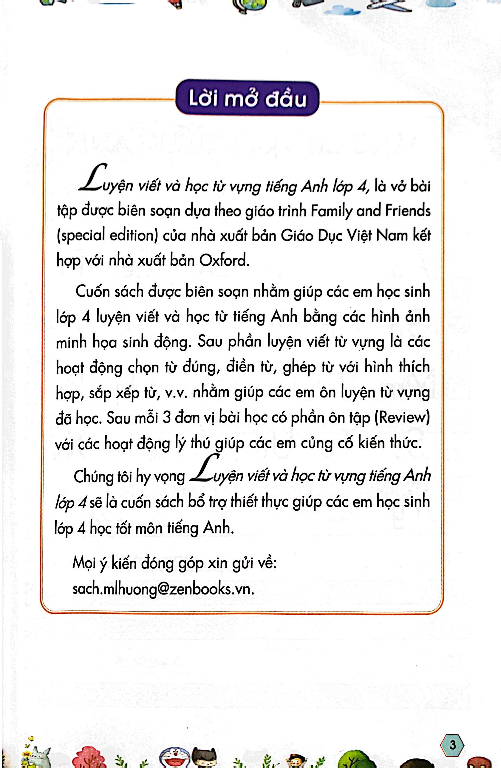 luyện viết và học từ vựng tiếng anh lớp 4 - theo chương trình family and friends (special edition)