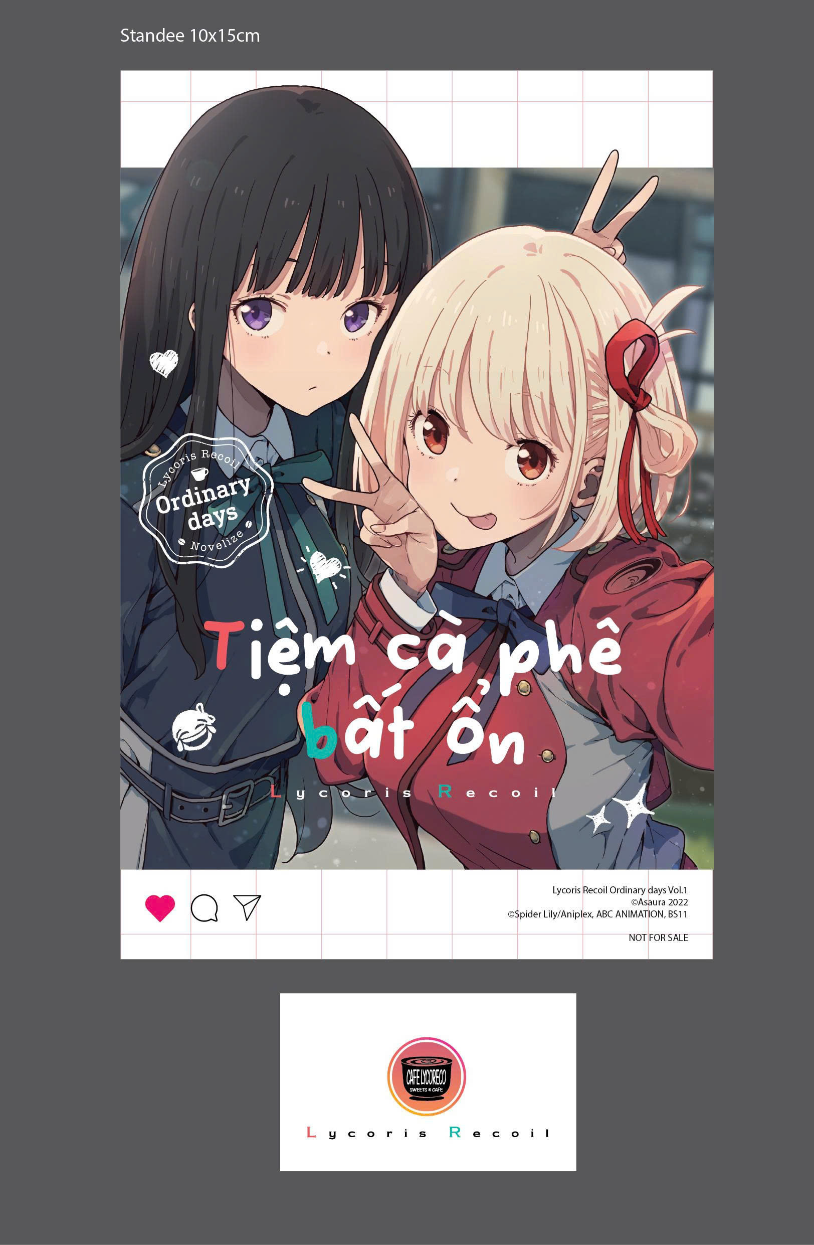 Lycoris Recoil - Ordinary Days - Tiem Ca Phe Bat On - Ban Dac Biet - Tang Kem Bookmark + Poster + Standee