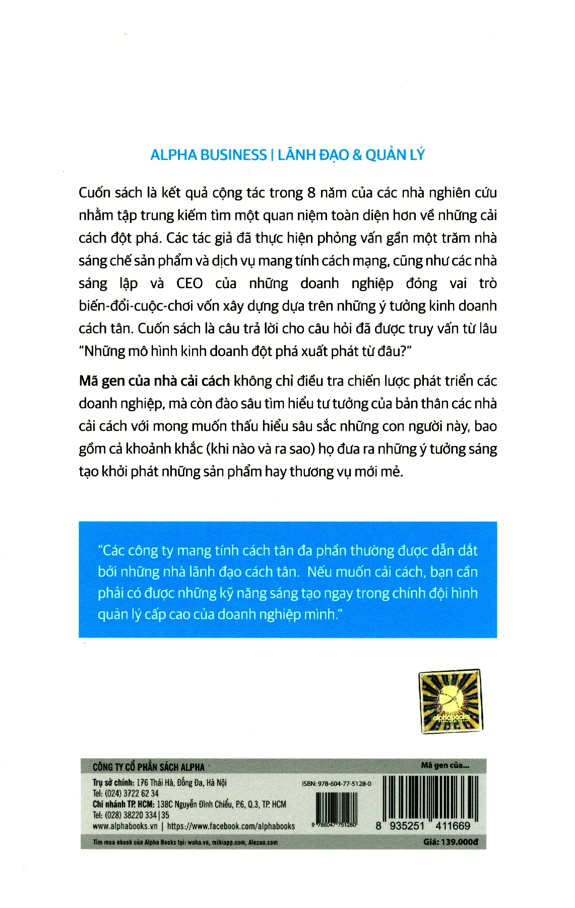 mã gen của nhà cải cách (tái bản 2018)