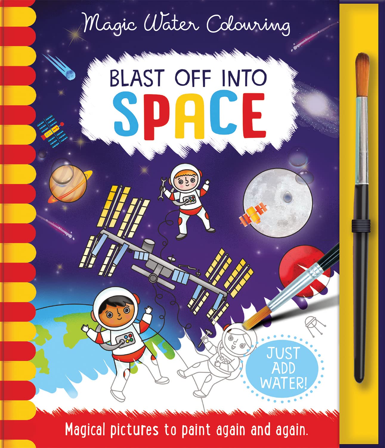 magic water colouring - blast off into space