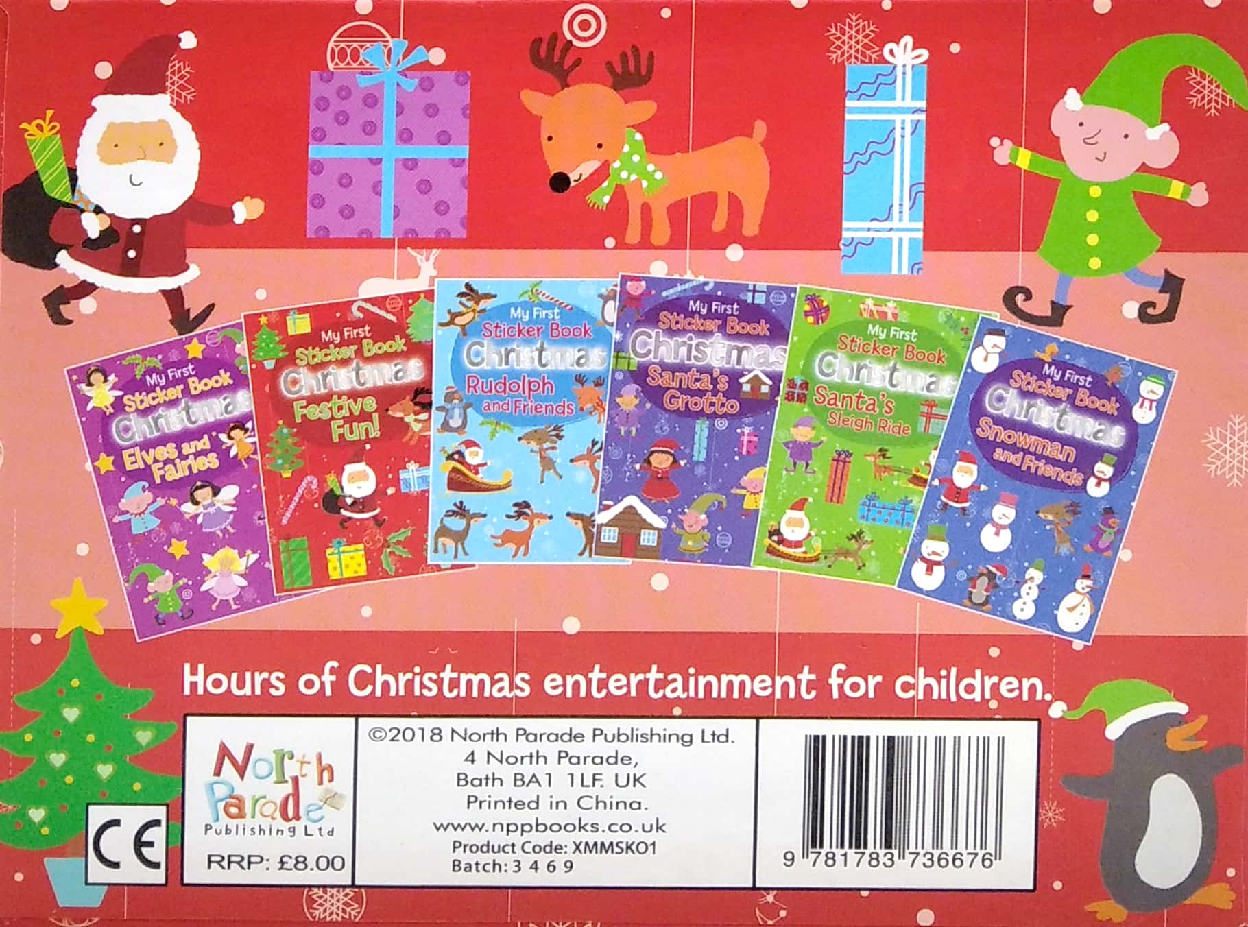 magnetic mini sticker books - xmas red