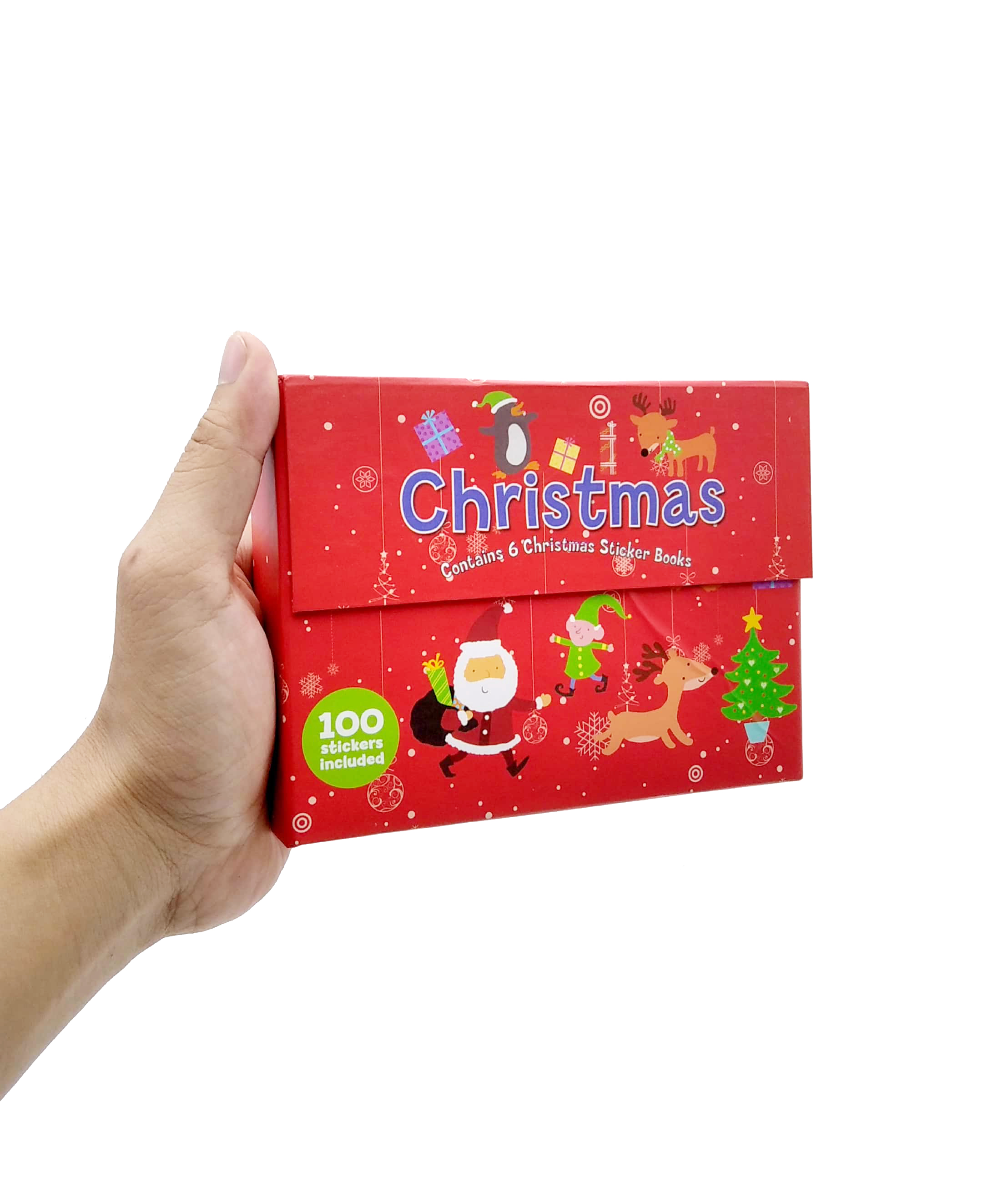 magnetic mini sticker books - xmas red