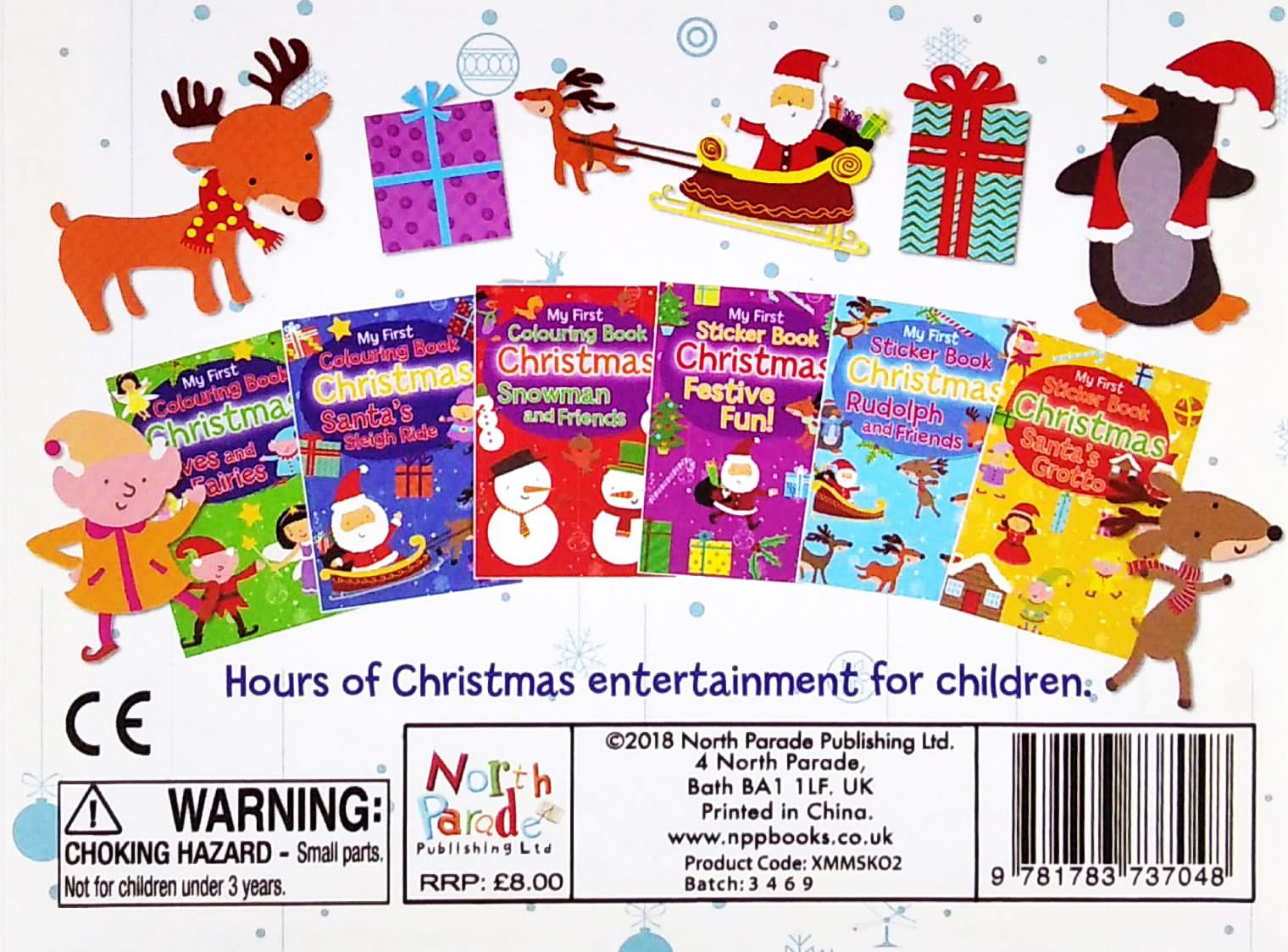 magnetic mini sticker books - xmas white