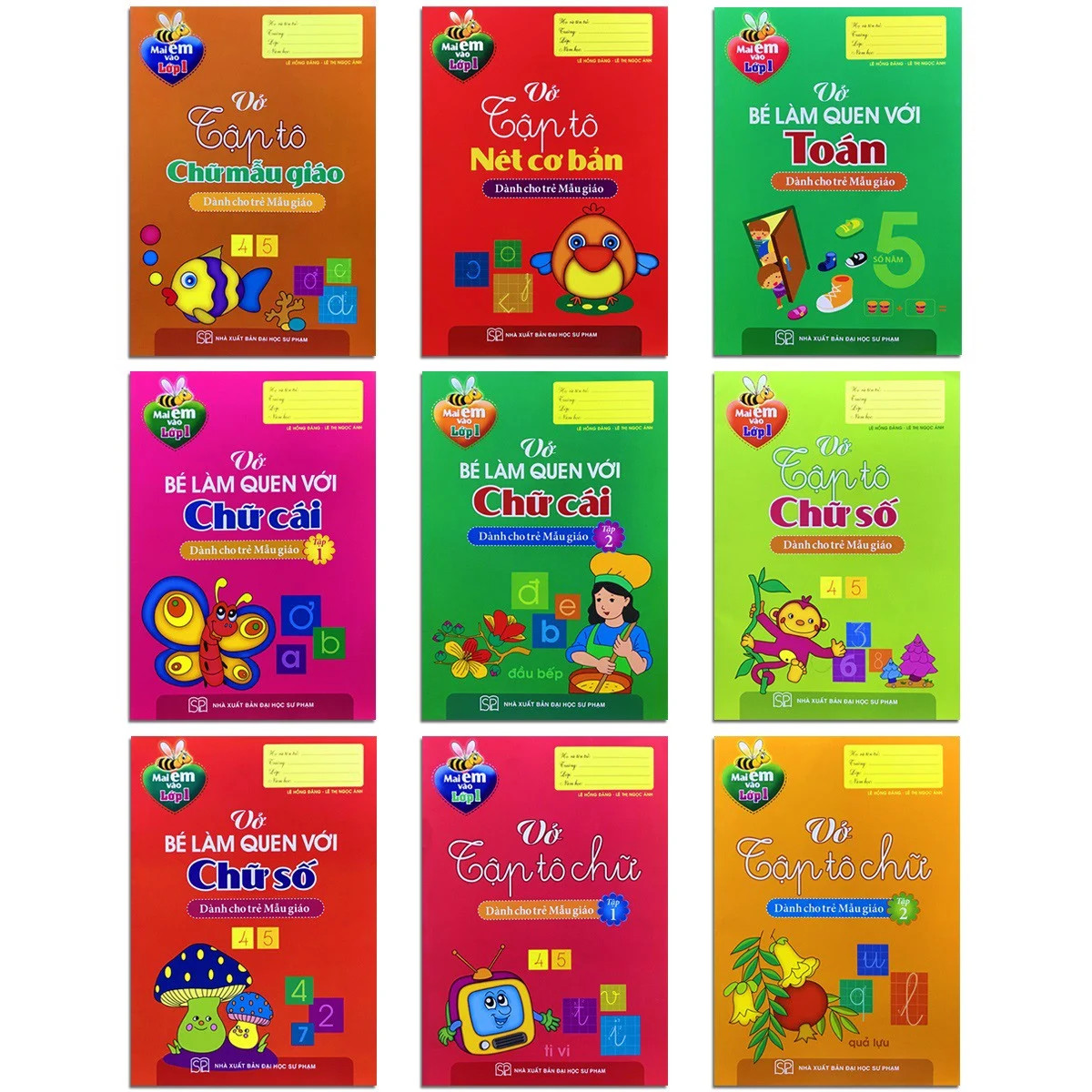 mai em vào lớp 1 - dành cho trẻ 4-5 tuổi ( túi 9 cuốn) (tái bản 2019)