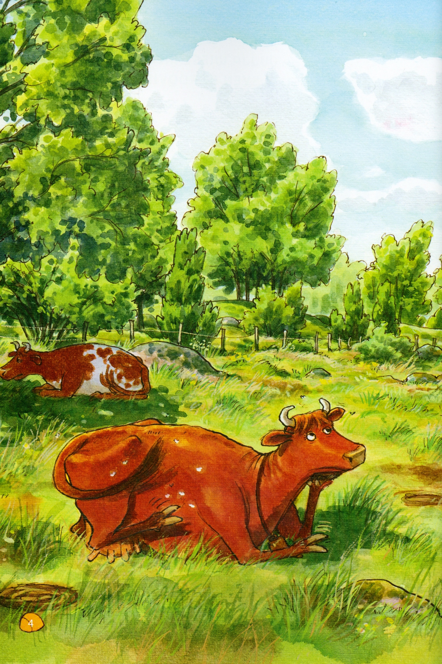 mamma moo và chú quạ rắc rối - mamma moo bị thương