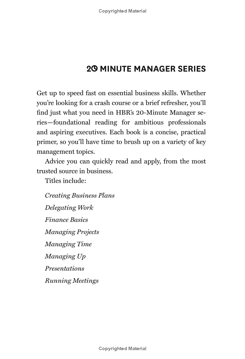 managing time (hbr 20-minute manager series)