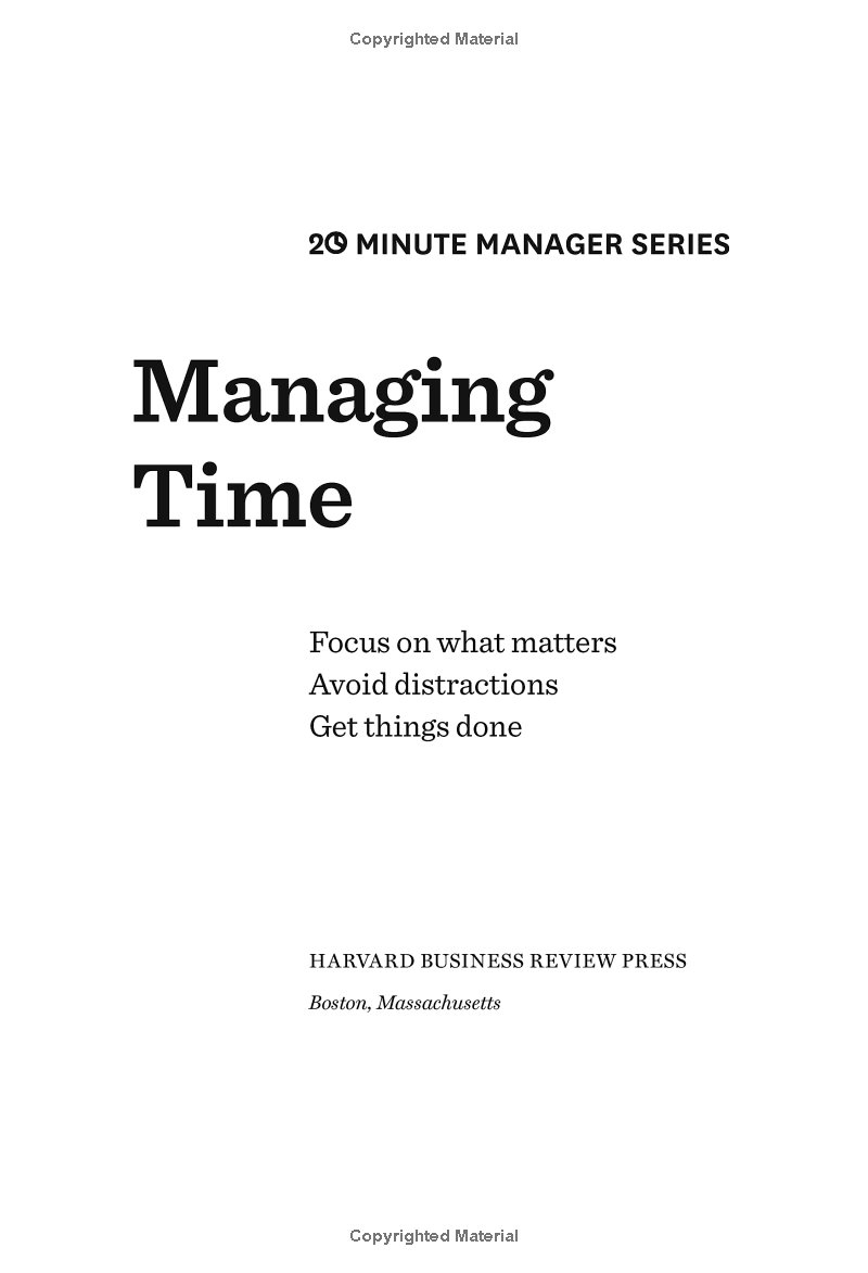 managing time (hbr 20-minute manager series)