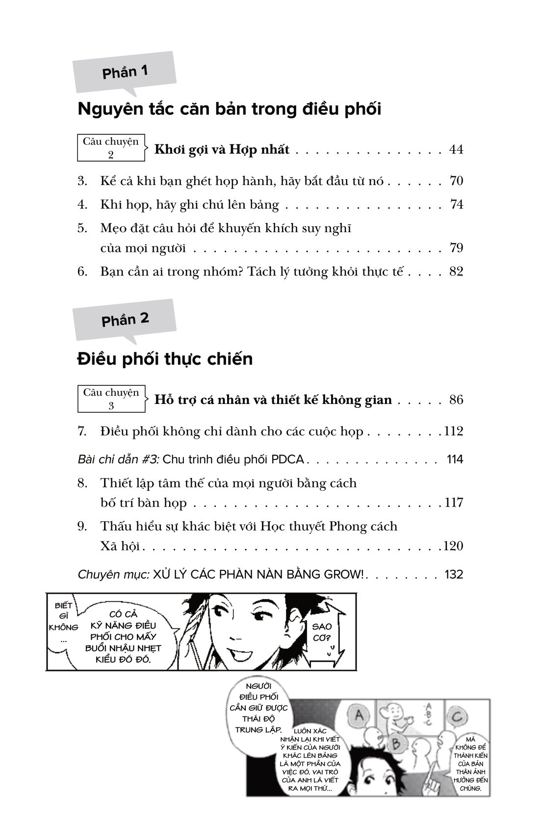 manga for success - mở khóa thành công với manga - leading meetings and teams - dẫn dắt đội nhóm