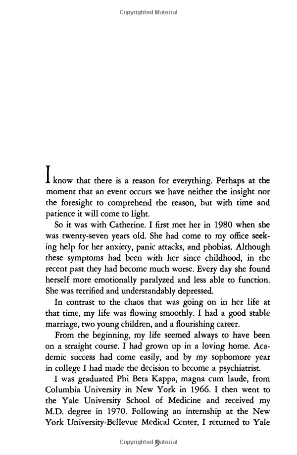 many lives, many masters: the true story of a prominent psychiatrist, his young patient, and the past-life therapy that changed both their lives