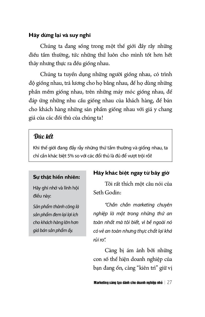 marketing sáng tạo dành cho doanh nghiệp nhỏ (tái bản 2018)