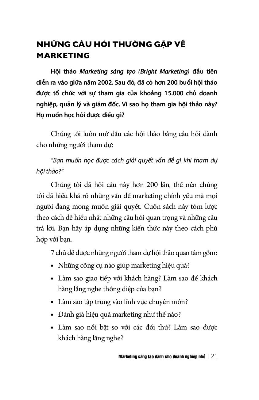 marketing sáng tạo dành cho doanh nghiệp nhỏ (tái bản 2018)